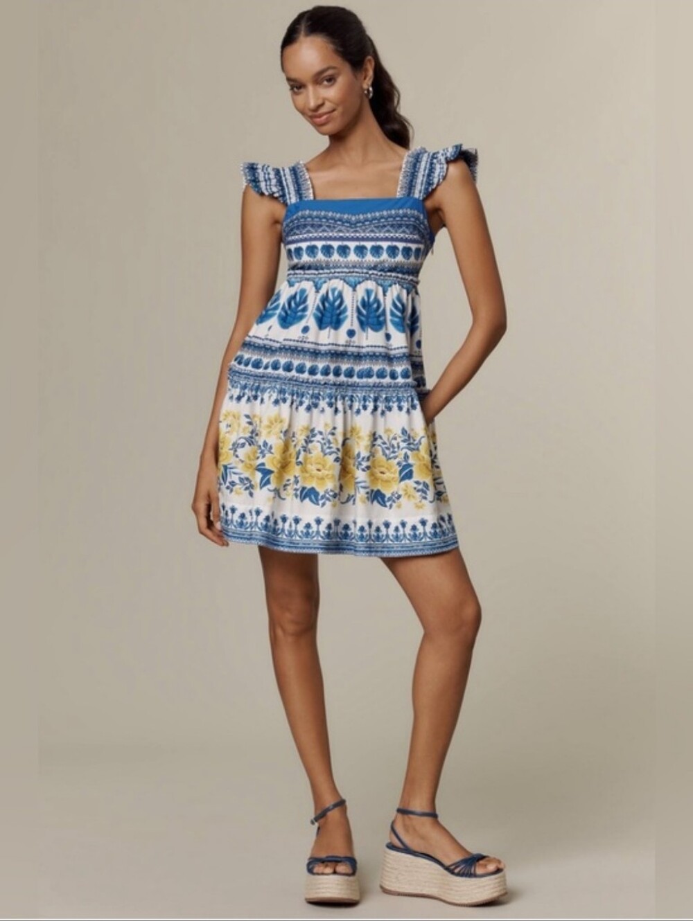 FARM Rio Zuli Floral Flutter-Sleeve Cotton Mini Dress - Picture 4 of 5